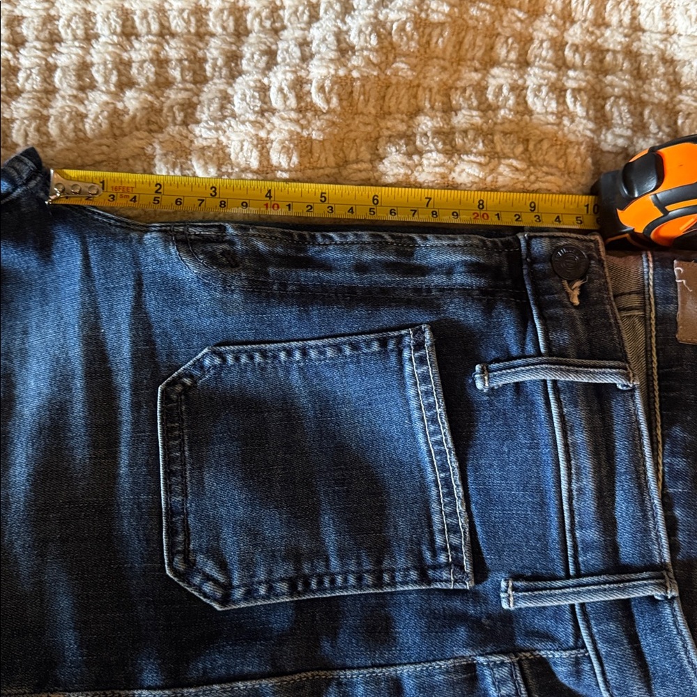 MOTHER Straight Leg Denim Jeans in Medium Blue - Picture 10 of 11